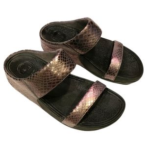 FitFlop Lulu Pewter Animal Print Slides  | 6